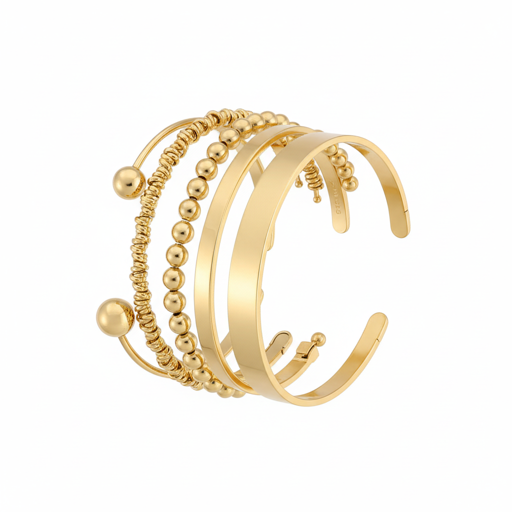 5pc Chunky Stackable Bracelet Set